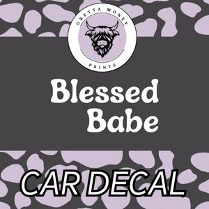 Blessed Babe Simple Font Car Decal